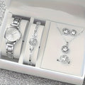 Small Silver Dial With Delicate Steel Strap, Five - piece Set For Women - VibraStore