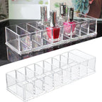Soporte para esmalte de uñas con 8 ranuras, caja de rejilla acrílica transparente, soporte de exhibición de maquillaje para organizador de almacenamiento de cosméticos - VibraStore