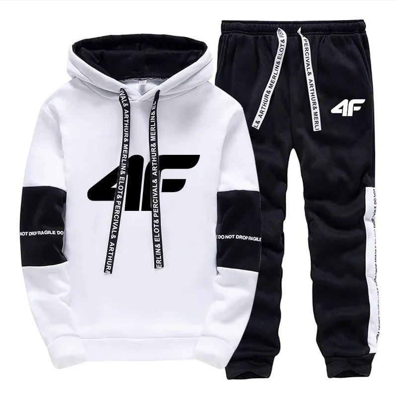 Sports Hot Sale Men's Tracksuit Hooded Long Sleeves Casual Single Piece Sweatshirts And Daily Sweatpants Comfort Outdoor Jogging - VibraStore
