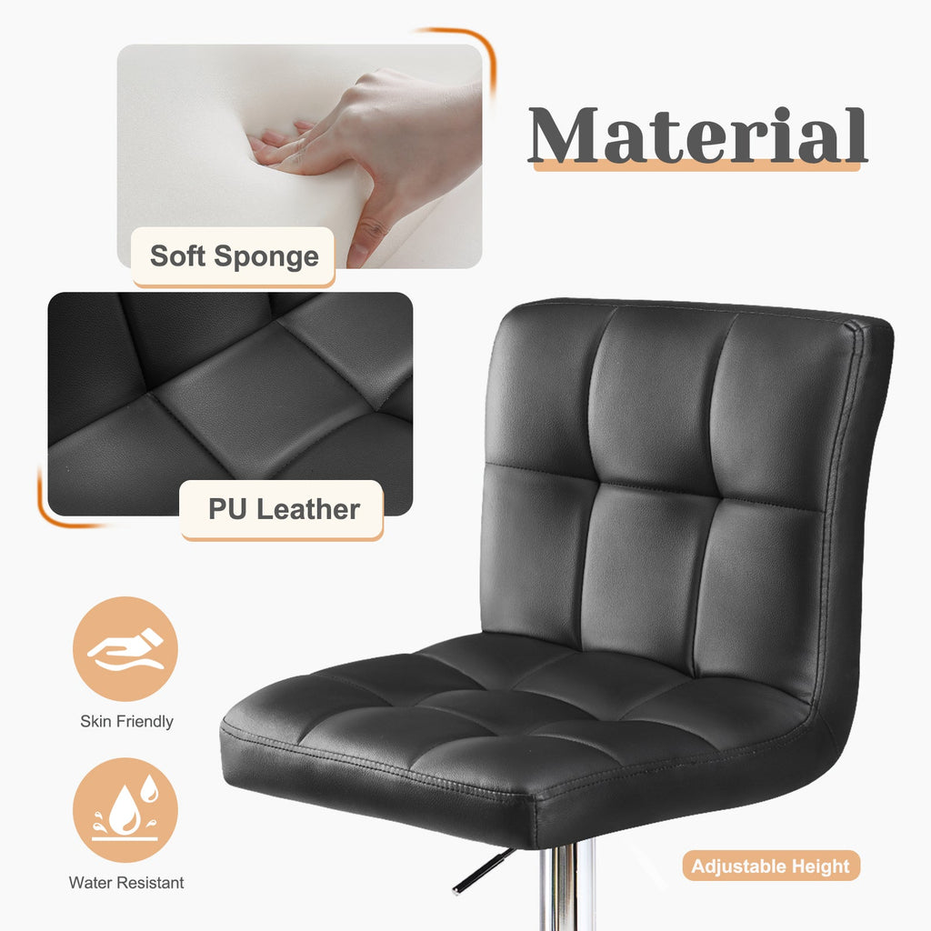 Square Cushion Bar Stool With Backrest - VibraStore