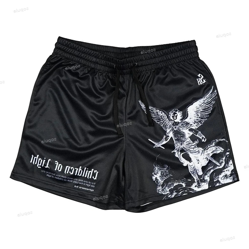 Street Sport Shorts Casual Vintage Graphic Casual Street Shorts Basketball Shorts Training Breathable Fashionable Casual Shorts - VibraStore