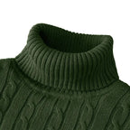 Suéteres de punto de manga larga de otoño para hombre, suéter de cuello alto ajustado para hombre, Jersey informal, suéter acanalado ligero - VibraStore