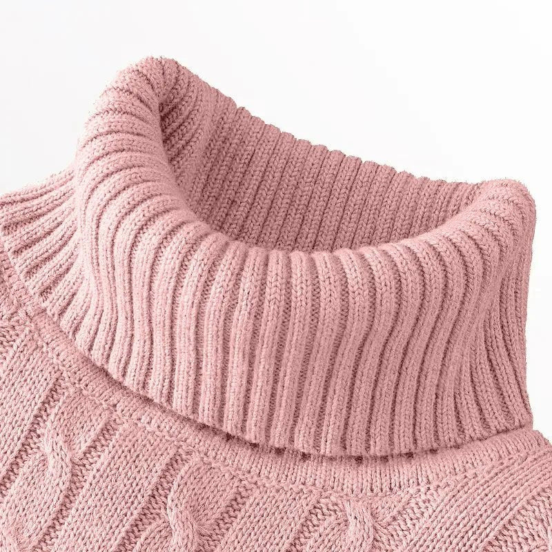 Suéteres de punto de manga larga de otoño para hombre, suéter de cuello alto ajustado para hombre, Jersey informal, suéter acanalado ligero - VibraStore