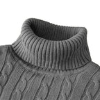 Suéteres de punto de manga larga de otoño para hombre, suéter de cuello alto ajustado para hombre, Jersey informal, suéter acanalado ligero - VibraStore