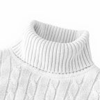 Suéteres de punto de manga larga de otoño para hombre, suéter de cuello alto ajustado para hombre, Jersey informal, suéter acanalado ligero - VibraStore