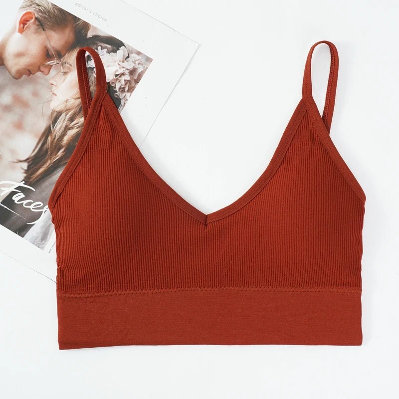 Sujetador Sexy sin costuras para mujer, con espalda descubierta de realce Bralette, sin aros, color sólido - VibraStore