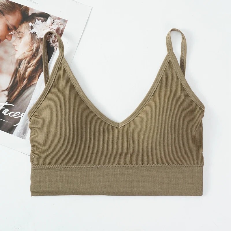 Sujetador Sexy sin costuras para mujer, con espalda descubierta de realce Bralette, sin aros, color sólido - VibraStore