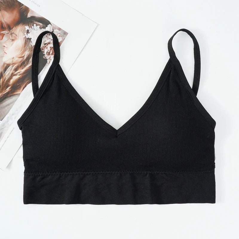 Sujetador Sexy sin costuras para mujer, con espalda descubierta de realce Bralette, sin aros, color sólido - VibraStore