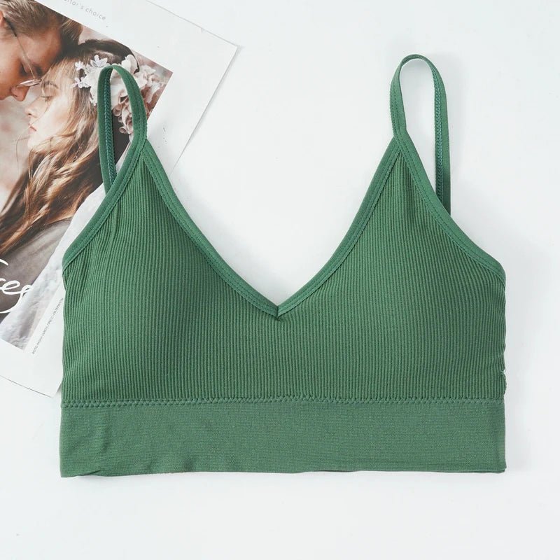 Sujetador Sexy sin costuras para mujer, con espalda descubierta de realce Bralette, sin aros, color sólido - VibraStore