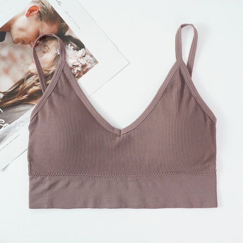 Sujetador Sexy sin costuras para mujer, con espalda descubierta de realce Bralette, sin aros, color sólido - VibraStore