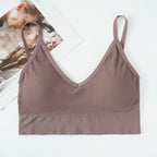 Sujetador Sexy sin costuras para mujer, con espalda descubierta de realce Bralette, sin aros, color sólido - VibraStore