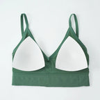 Sujetador Sexy sin costuras para mujer, con espalda descubierta de realce Bralette, sin aros, color sólido - VibraStore