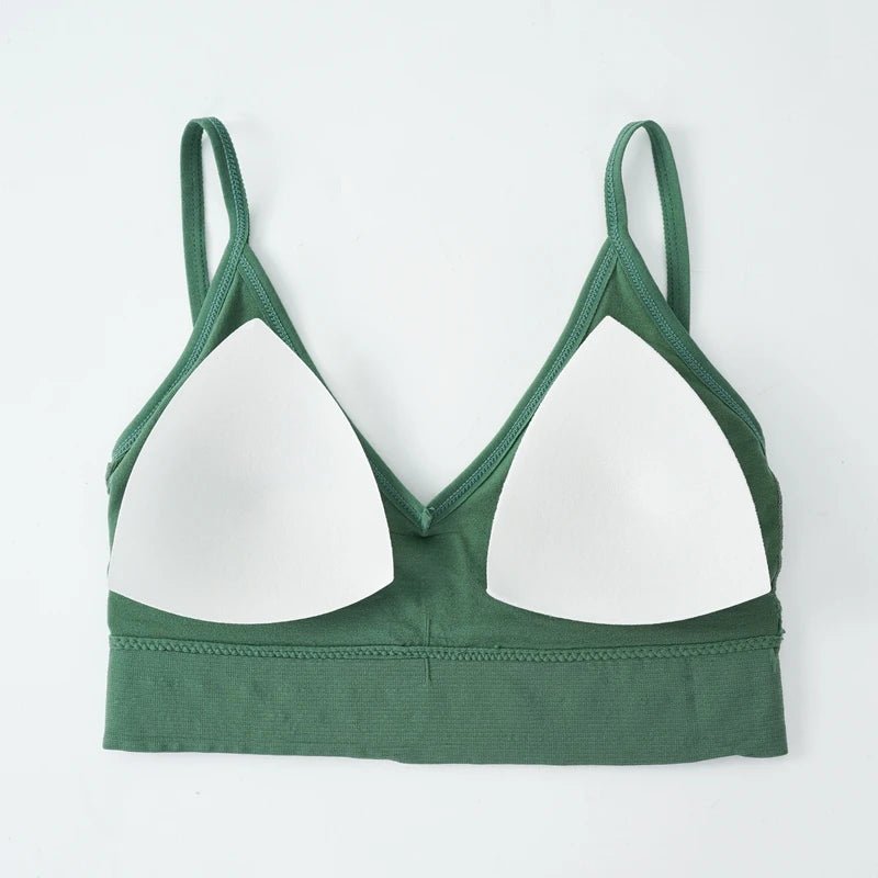 Sujetador Sexy sin costuras para mujer, con espalda descubierta de realce Bralette, sin aros, color sólido - VibraStore