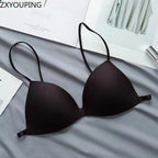 Sujetador sin aros para mujer, sujetador Sexy con parte de atrás bonita, copa triangular fina sin costuras, conjunto de sujetador de realce de pecho pequeño, 2 uds. - VibraStore