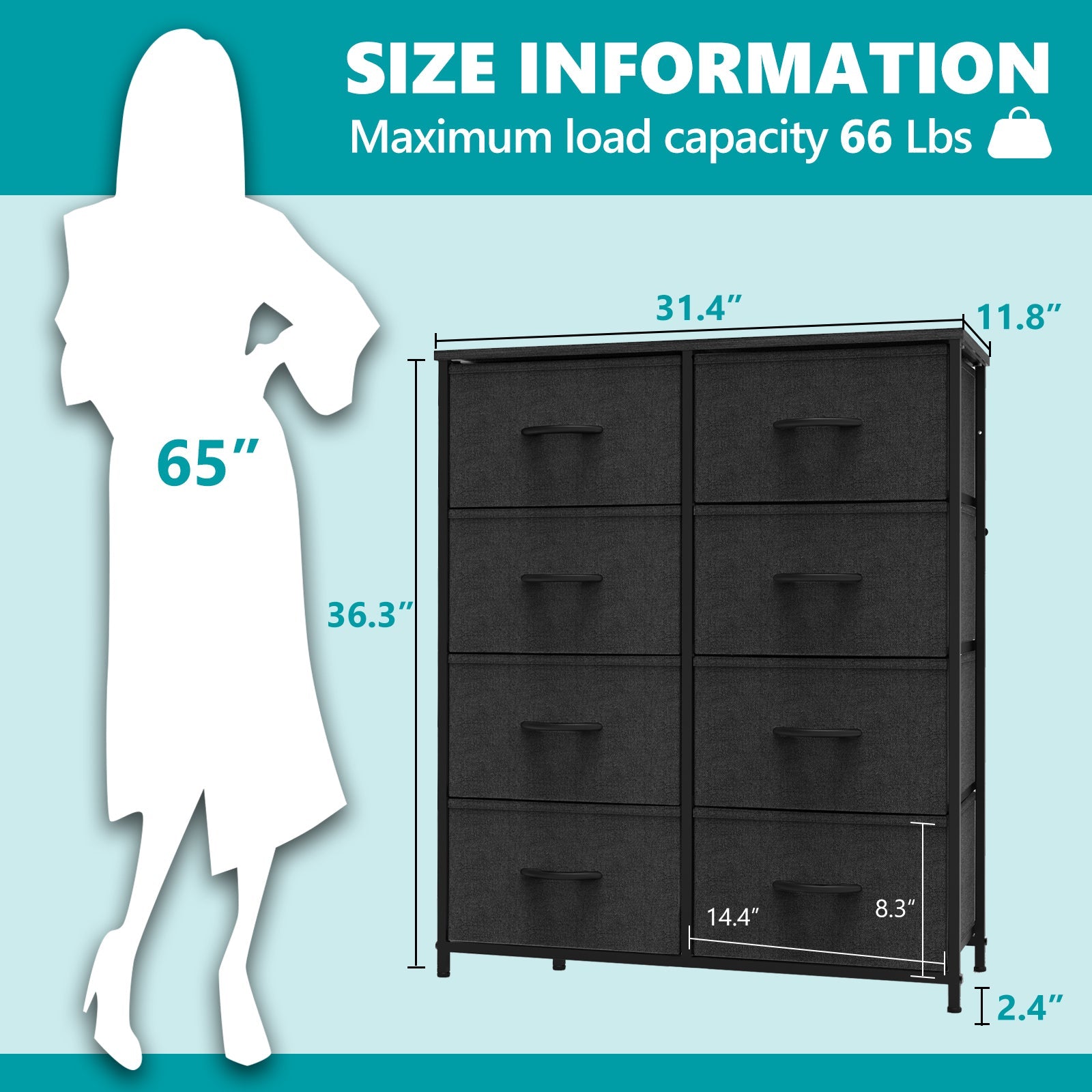 Tall Dressing Table Cloth Storage Tower - VibraStore