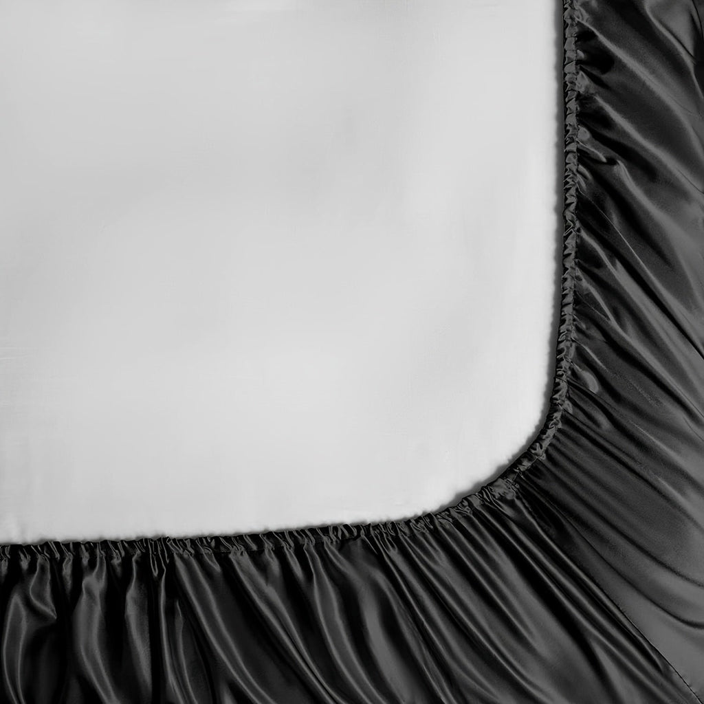 This 4pcs Satin Bed Sheet Set Includes One Fitted Sheet, One Flat Sheet, And Two Pillowcases Without Inserts. The Solid Color Showcases a Simple And Elegant Design That Never Goes Out of Style. Made from Polyester, The Fabric - VibraStore