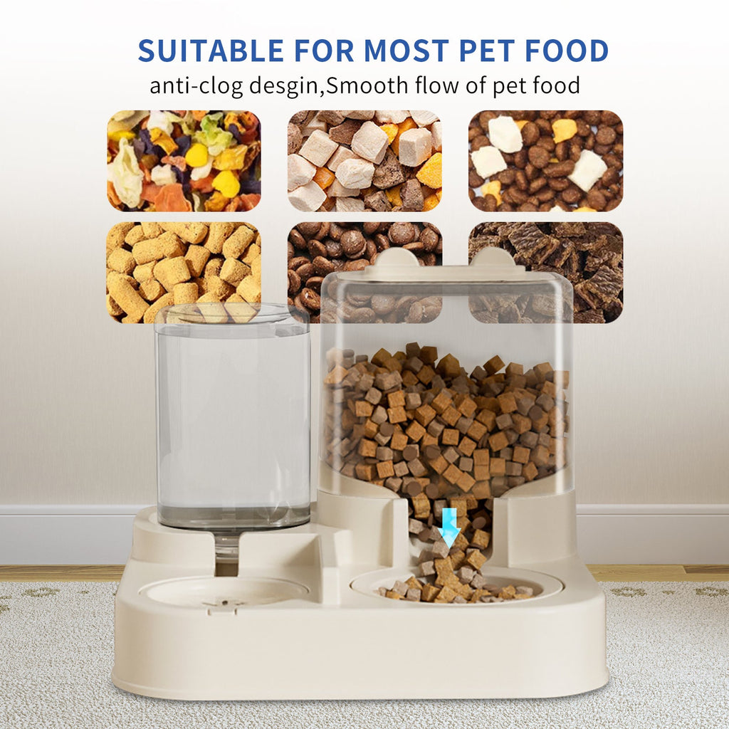 Transparent And Visible Pet Feeding And Drinking Dispenser, Automatically Refilling Food And Water, Caring For Every Moment, Allowing Owners To Travel Easily And Pets To Enjoy Worry Free Eating - VibraStore
