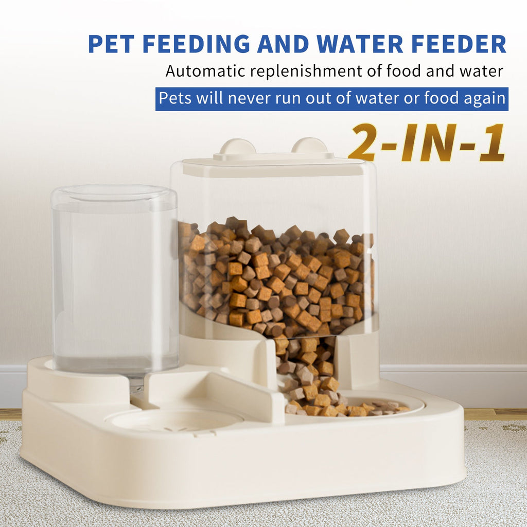 Transparent And Visible Pet Feeding And Drinking Dispenser, Automatically Refilling Food And Water, Caring For Every Moment, Allowing Owners To Travel Easily And Pets To Enjoy Worry Free Eating - VibraStore