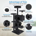 Tree 54in Tower Multi - Level Durable Scratching Post & Cozy Fun Jumping Platform Space Saving Condo Pet P - VibraStore