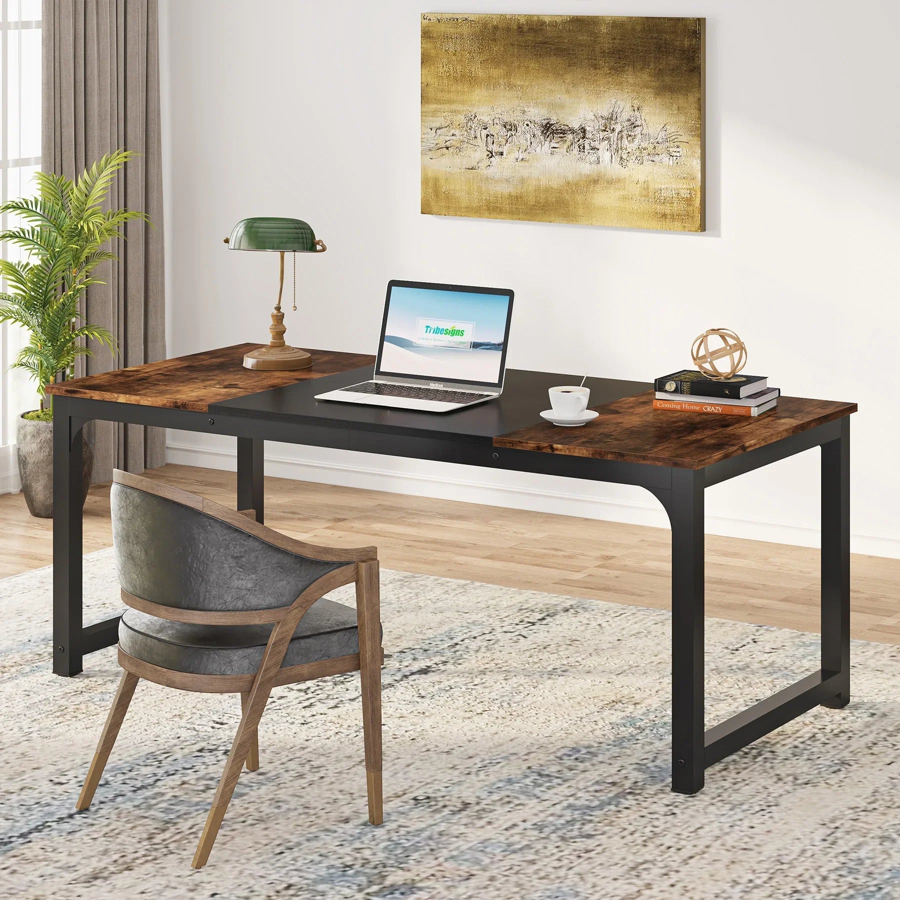 Tribesigns Large Office Desk Computer Table Study Writing Desk Workstation for Home Office Modern Computer Desk - VibraStore