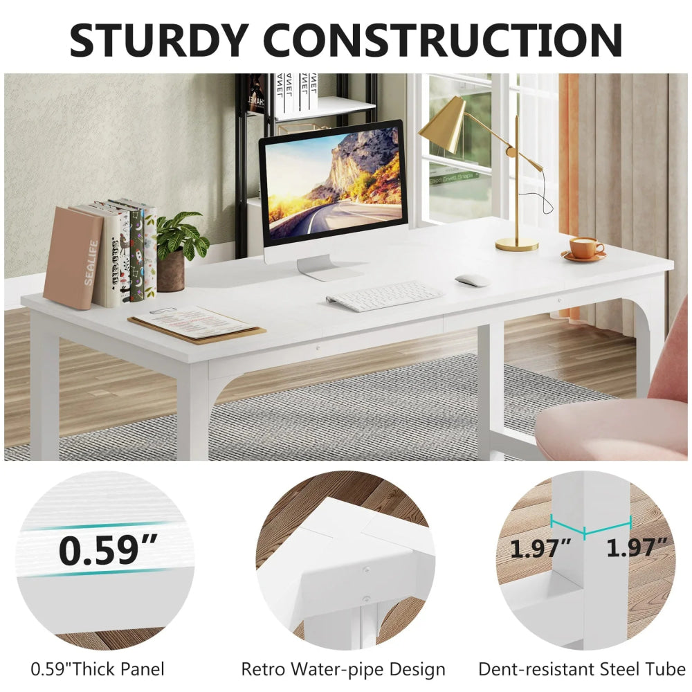 Tribesigns Large Office Desk Computer Table Study Writing Desk Workstation for Home Office Modern Computer Desk - VibraStore
