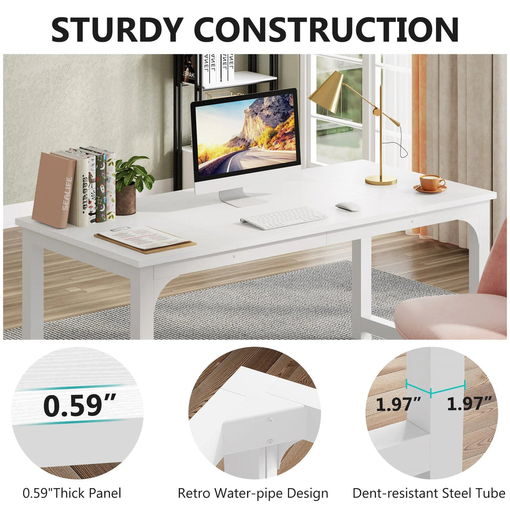 Tribesigns Large Office Desk Computer Table Study Writing Desk Workstation for Home Office Modern Computer Desk - VibraStore