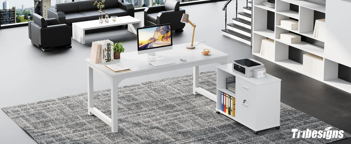 Tribesigns Large Office Desk Computer Table Study Writing Desk Workstation for Home Office Modern Computer Desk - VibraStore