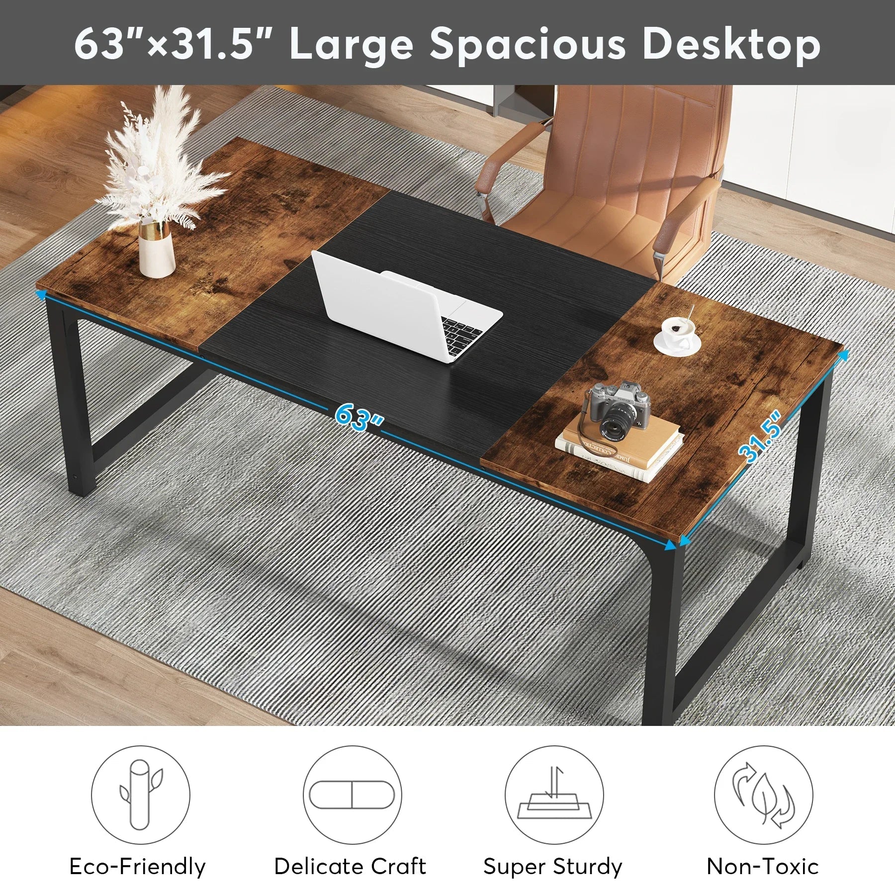 Tribesigns Large Office Desk Computer Table Study Writing Desk Workstation for Home Office Modern Computer Desk - VibraStore