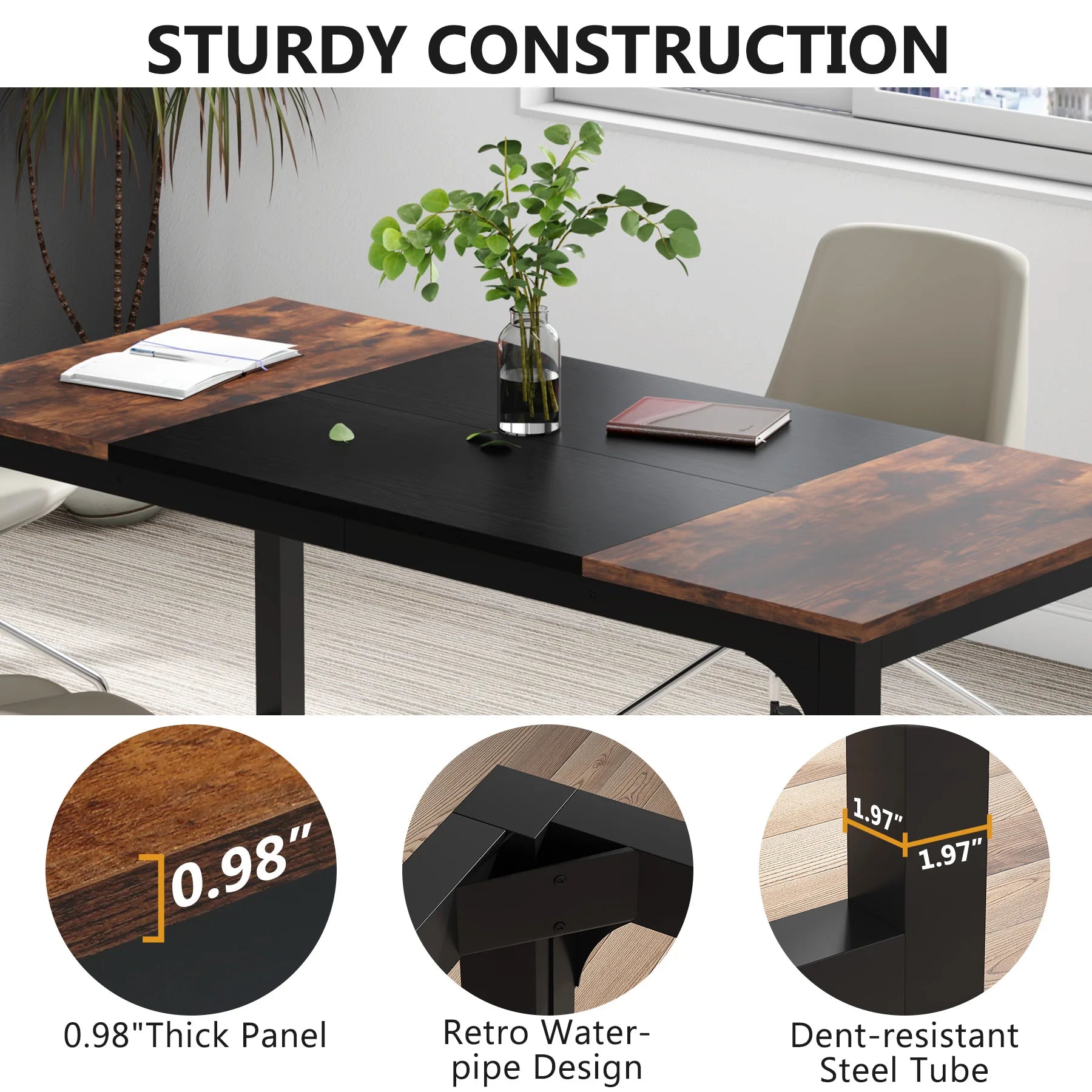 Tribesigns Large Office Desk Computer Table Study Writing Desk Workstation for Home Office Modern Computer Desk - VibraStore