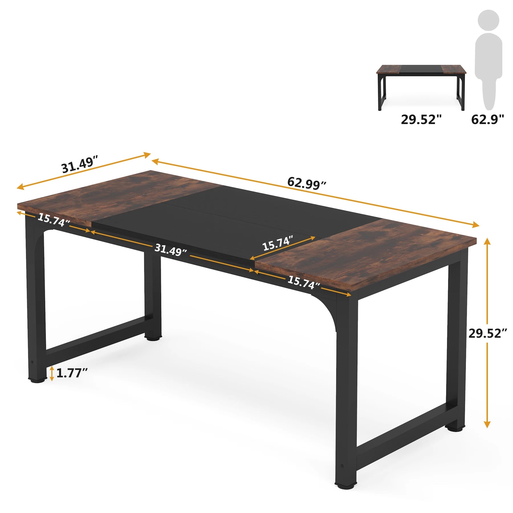 Tribesigns Large Office Desk Computer Table Study Writing Desk Workstation for Home Office Modern Computer Desk - VibraStore
