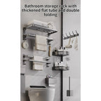 Upgrade And Thicken Grey/Black 40CM - 60CM Towel Rack Space Aluminum Toilet Storage Rack Wall Mounted BathTowel Rack - VibraStore