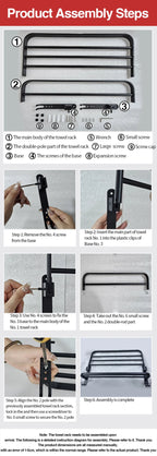 Upgrade And Thicken Grey/Black 40CM - 60CM Towel Rack Space Aluminum Toilet Storage Rack Wall Mounted BathTowel Rack - VibraStore