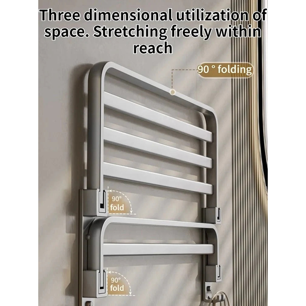 Upgrade And Thicken Grey/Black 40CM - 60CM Towel Rack Space Aluminum Toilet Storage Rack Wall Mounted BathTowel Rack - VibraStore