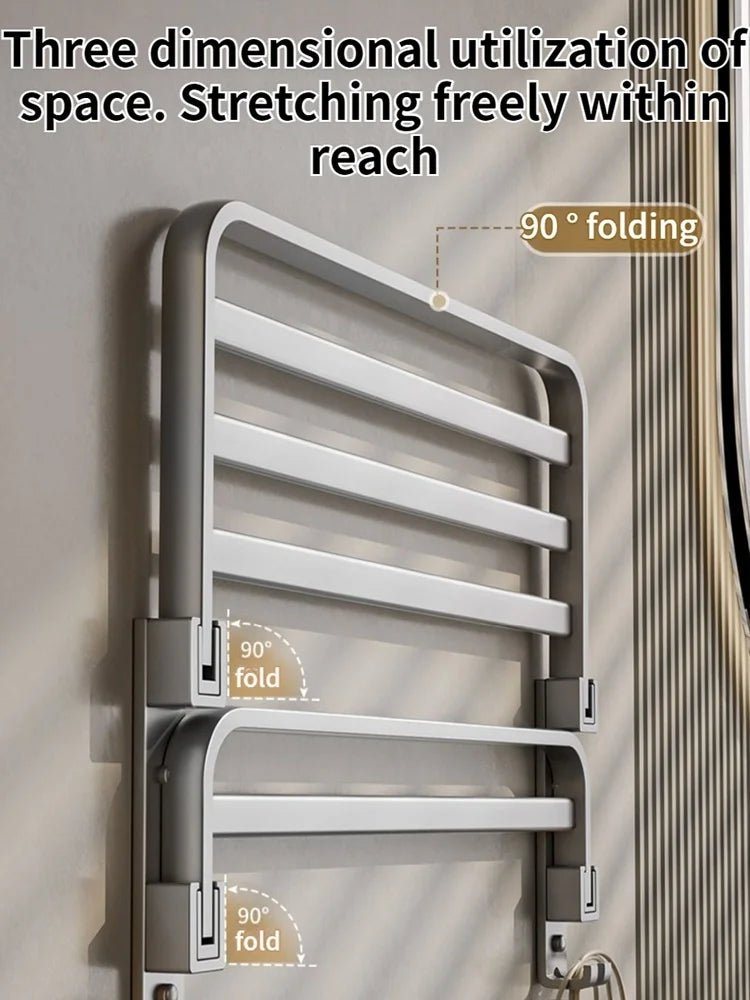 Upgrade And Thicken Grey/Black 40CM - 60CM Towel Rack Space Aluminum Toilet Storage Rack Wall Mounted BathTowel Rack - VibraStore