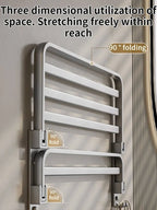 Upgrade And Thicken Grey/Black 40CM - 60CM Towel Rack Space Aluminum Toilet Storage Rack Wall Mounted BathTowel Rack - VibraStore