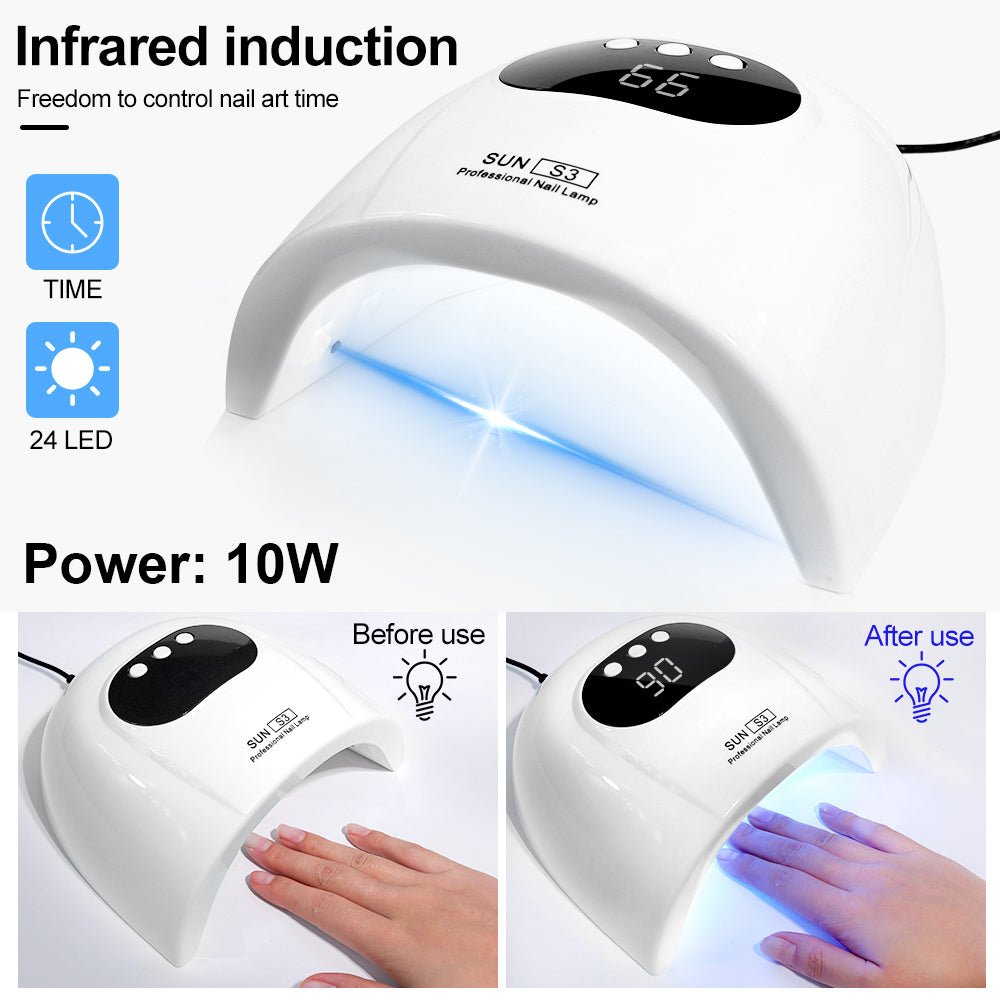 UV Nail Lamp, UV Light For Gel Nails LED Nail Dryer With 3 Timer, Smart Sensor, LCD Display Fast Curing Gel Nail Polish Nail Art Tools Manicure Accessories - VibraStore