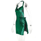 Vestido corto elegante para mujer, Sexy y a la moda, con cuello colgante, espalda descubierta, parte inferior en el pecho, lentejuelas, vestido de fiesta para chica y baile - VibraStore