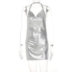 Vestido corto elegante para mujer, Sexy y a la moda, con cuello colgante, espalda descubierta, parte inferior en el pecho, lentejuelas, vestido de fiesta para chica y baile - VibraStore