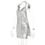 Vestido corto elegante para mujer, Sexy y a la moda, con cuello colgante, espalda descubierta, parte inferior en el pecho, lentejuelas, vestido de fiesta para chica y baile - VibraStore