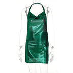 Vestido corto elegante para mujer, Sexy y a la moda, con cuello colgante, espalda descubierta, parte inferior en el pecho, lentejuelas, vestido de fiesta para chica y baile - VibraStore