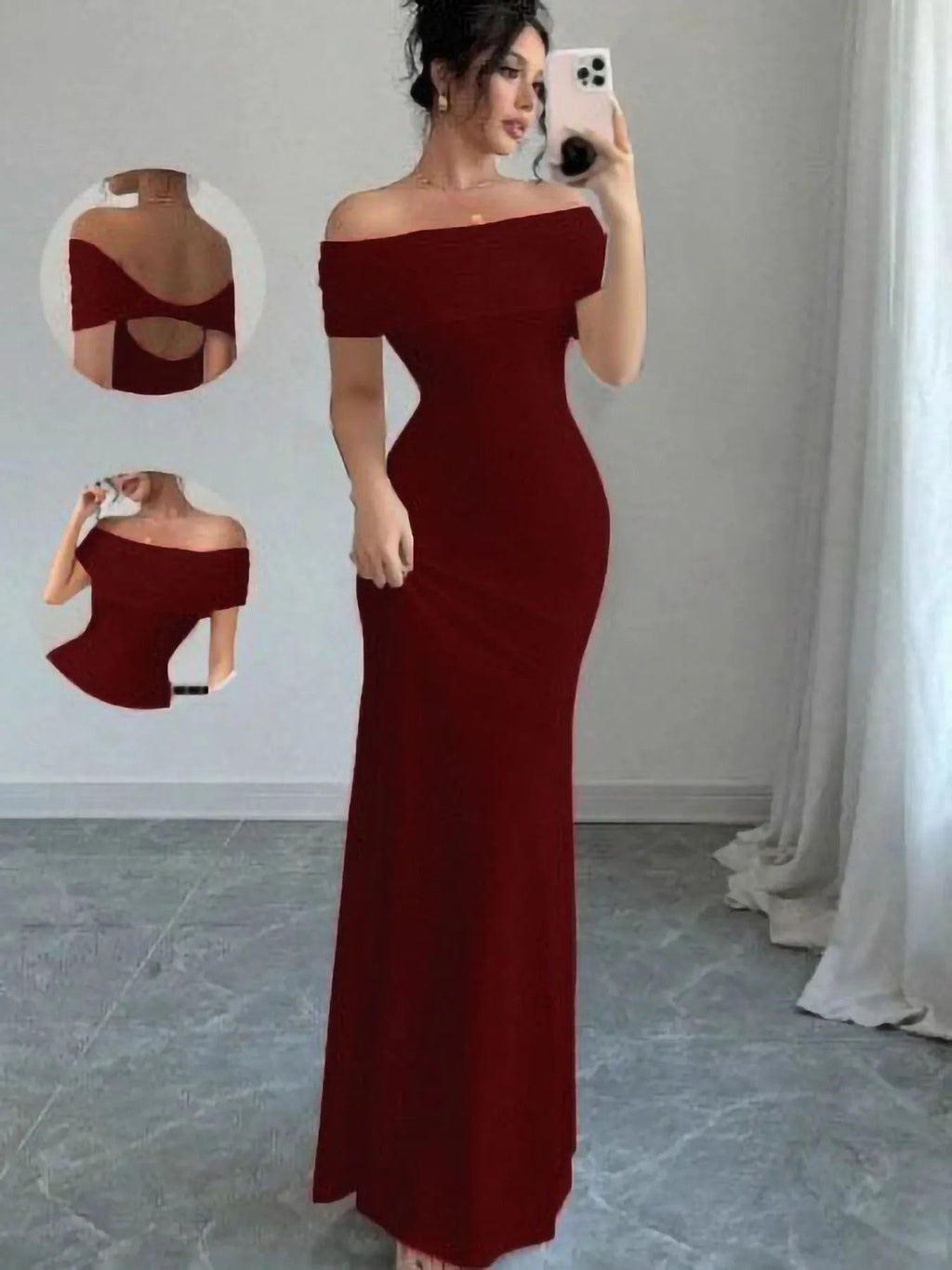 Vestido de fiesta con hombros descubiertos, vestido midi ajustado sexy sin mangas para mujer, vestido de cóctel elegante con vendaje para salir por la noche - VibraStore