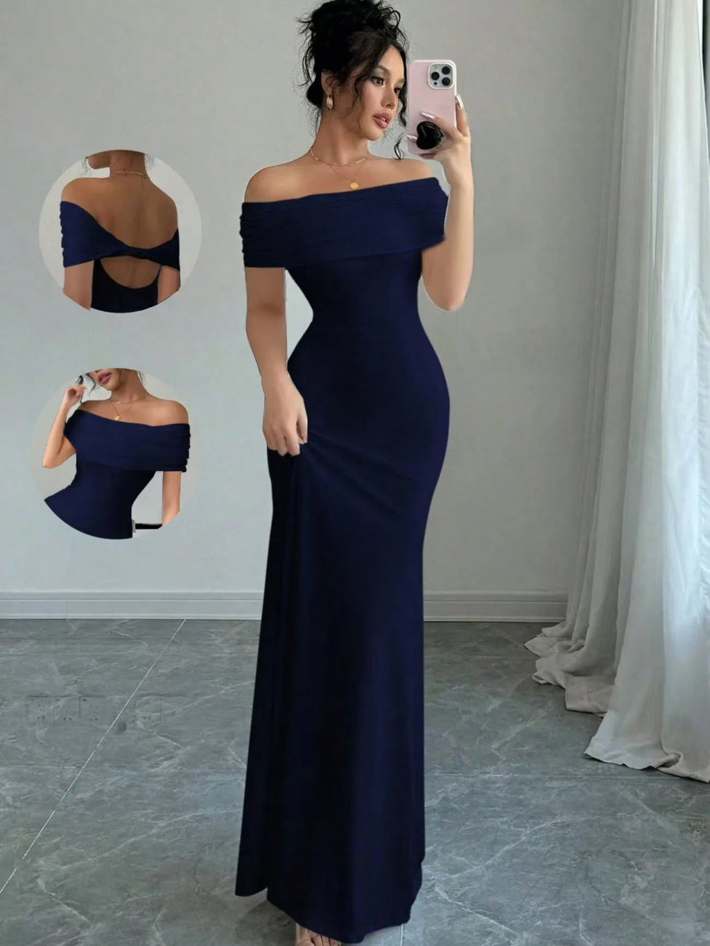 Vestido de fiesta con hombros descubiertos, vestido midi ajustado sexy sin mangas para mujer, vestido de cóctel elegante con vendaje para salir por la noche - VibraStore