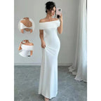 Vestido de fiesta con hombros descubiertos, vestido midi ajustado sexy sin mangas para mujer, vestido de cóctel elegante con vendaje para salir por la noche - VibraStore