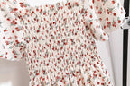 Vestido de gasa de primavera y verano para mujer, vestidos por debajo de la rodilla, manga corta, cintura elástica, estampado Floral, plisado, vestido informal sin espalda - VibraStore