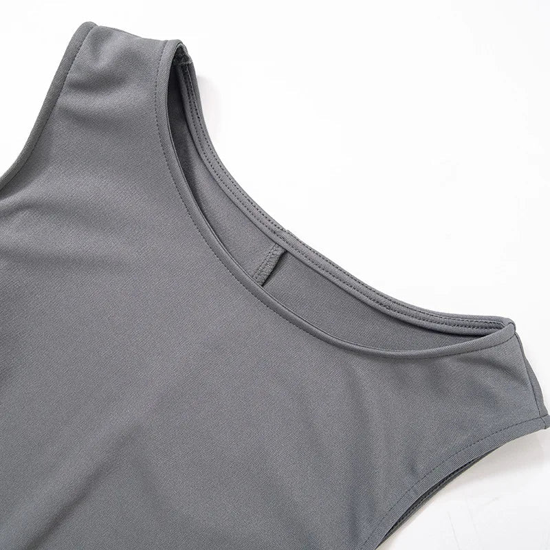 Vestido de mujer sin mangas de punto ajustado A - Line femenino cuello redondo Mini vestidos sin siete vaina 2024 ropa de verano ropa de calle Y2K Qtraf2411 - VibraStore