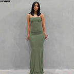 Vestido de satén sin mangas con espalda descubierta para mujer, maxivestido Sexy ajustado para fiesta Y2K, ropa elegante para mujer 2022 - VibraStore