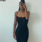 Vestido de satén sin mangas con espalda descubierta para mujer, maxivestido Sexy ajustado para fiesta Y2K, ropa elegante para mujer 2022 - VibraStore