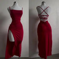 vestido de verano de alta sensibilidad correa halter Spice Girl bolso vestido de cadera - VibraStore