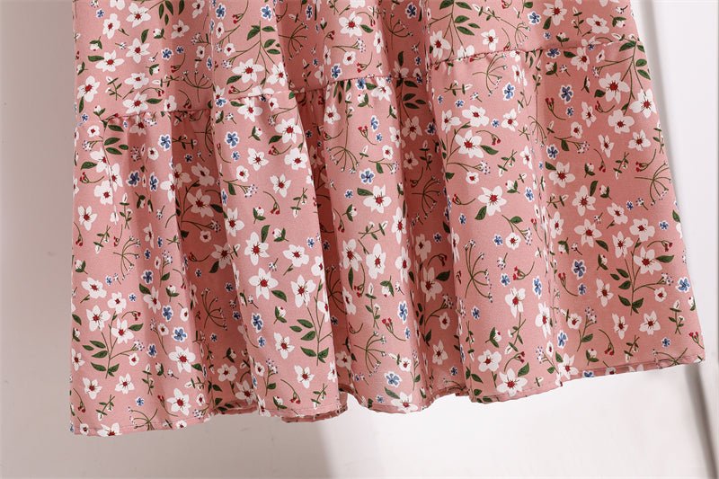 Vestido largo de gasa con estampado Floral para mujer, maxivestido bohemio informal de manga larga, cintura alta para playa, otoño - VibraStore