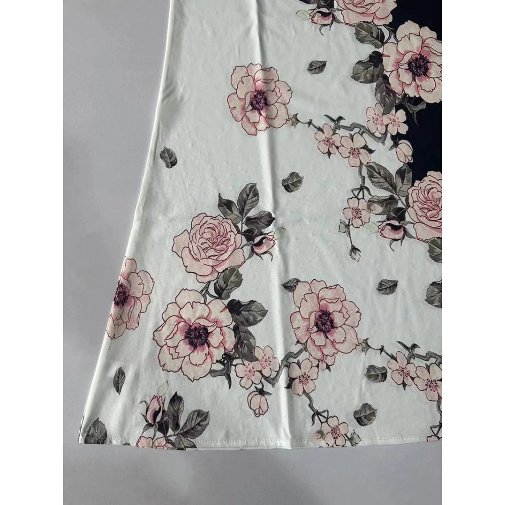 Vestido sin mangas con cuello en V para mujer, vestido cruzado europeo y americano, estampado Sexy, dobladillo grande, Comercio Exterior, nuevo, 2024 - VibraStore
